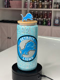 Detroit Lions - 20oz Glass with straw topper