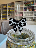 Cow print bow