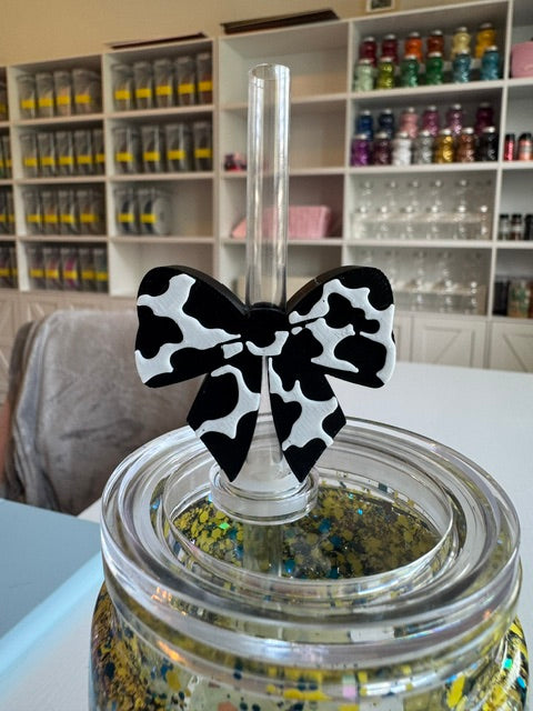 Cow print bow