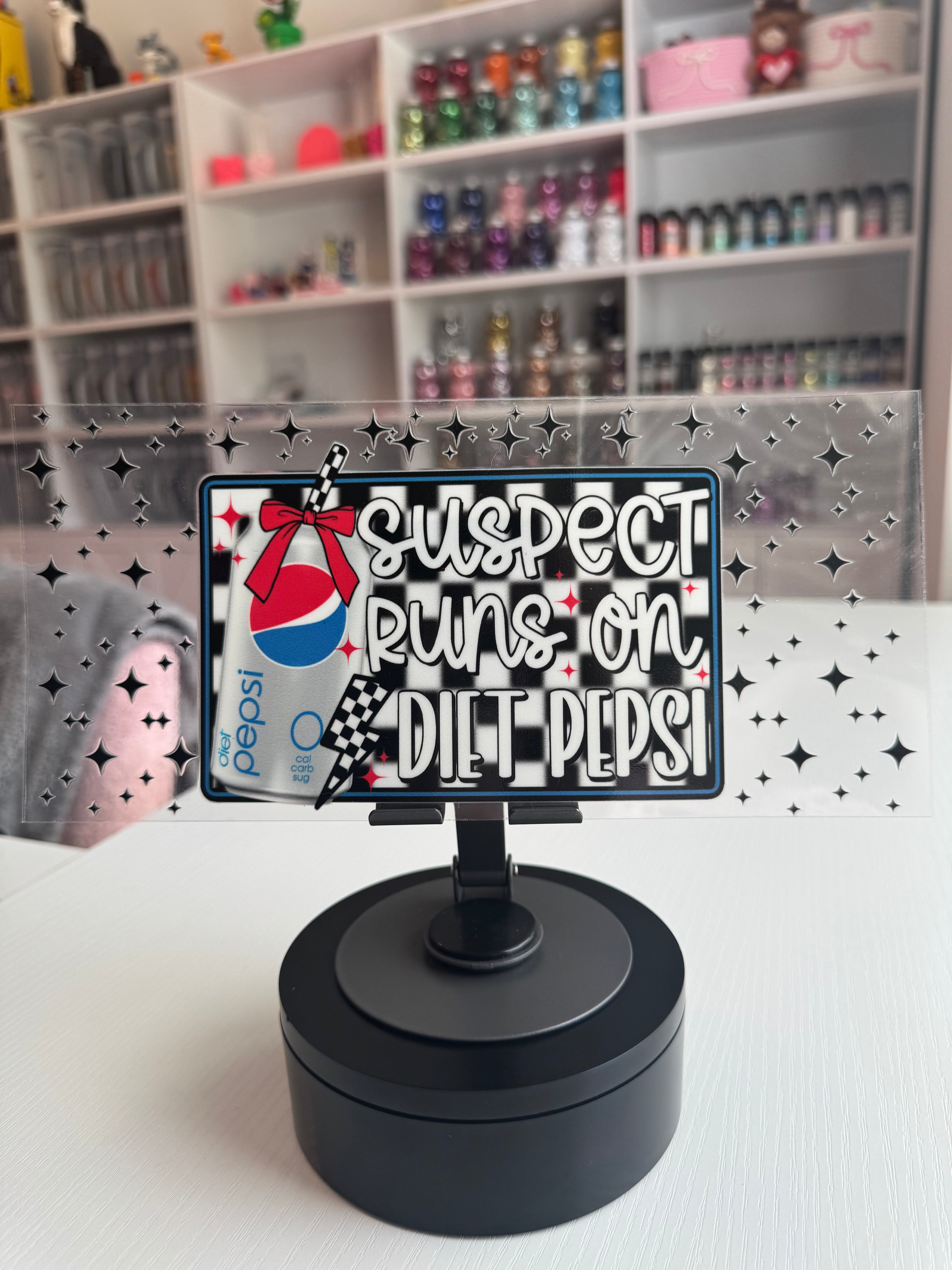 Suspect runs on Diet Pepsi