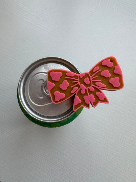Bow with cow print Can Opener / Keychain