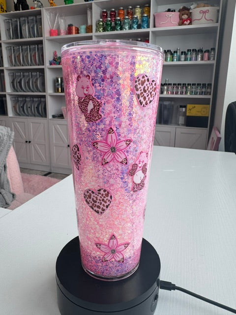 Pink Leopard Care Bears (24oz)