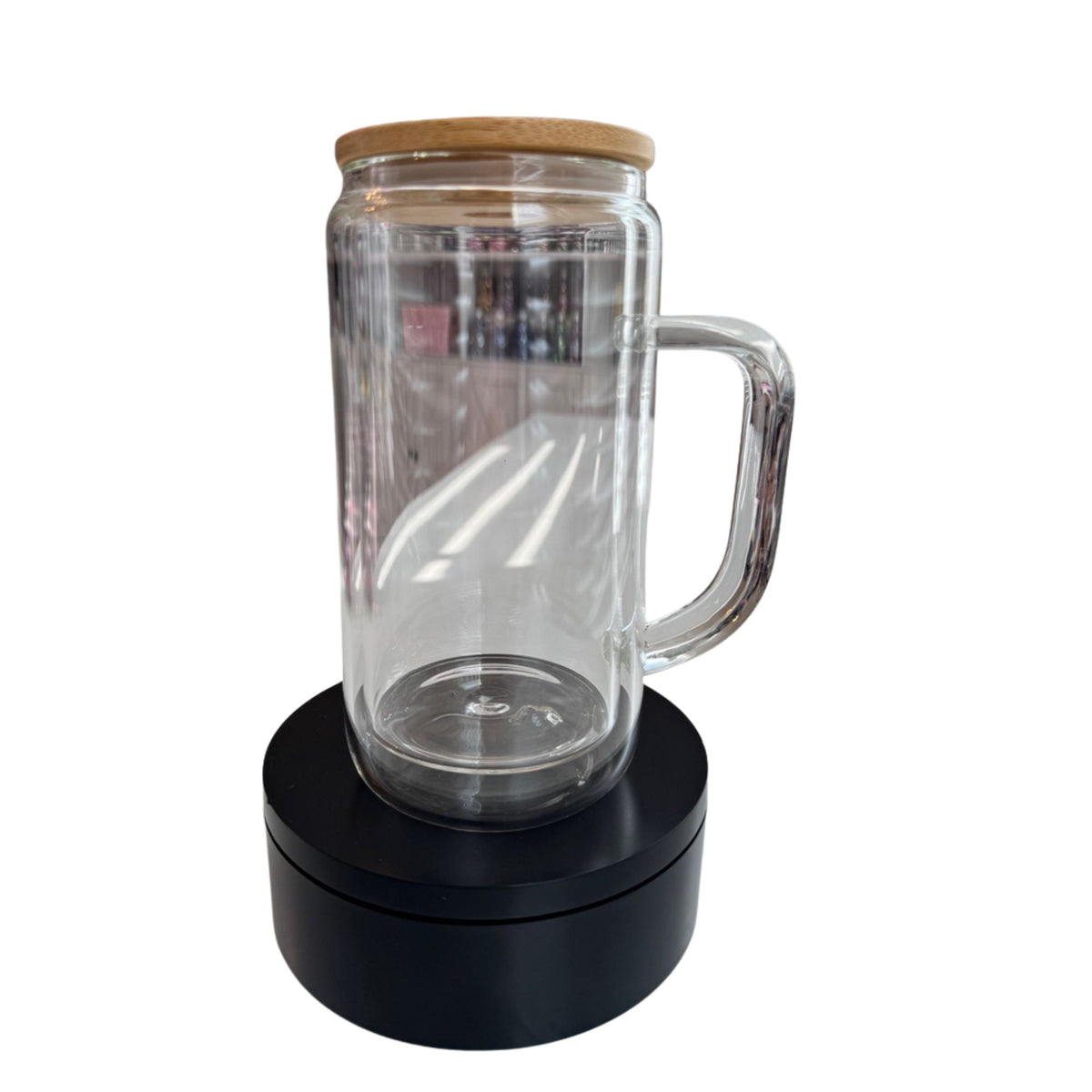 Custom Glass Cup (16oz with handle) with FREE Engraving